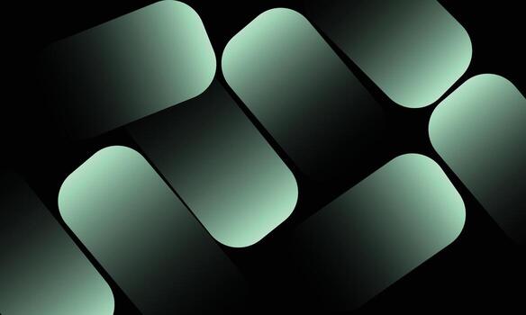 Abstract Pattern of Glowing Rectangles on a Dark Background. Abstract Geometric Pattern with Rounded Rectangles and Gradient Lighting on Black Background. vector