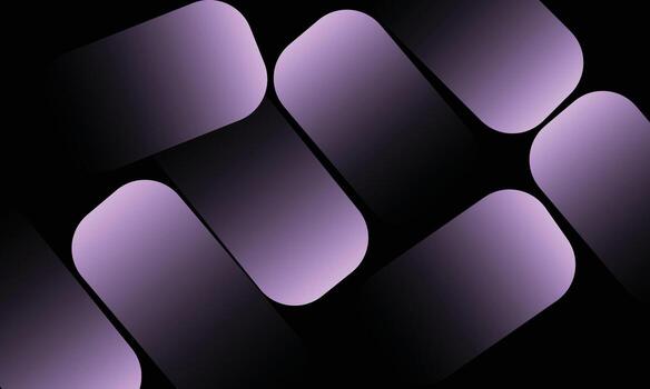 Abstract Pattern Design with Gradient Shapes. Abstract Lavender Shapes on Black Background for Modern Design and Art. vector