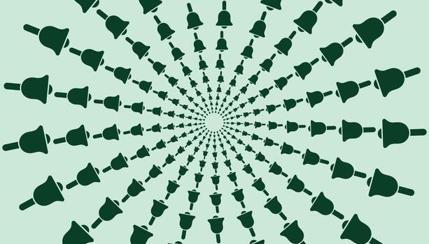 Abstract pattern with repetitive bell icons vector