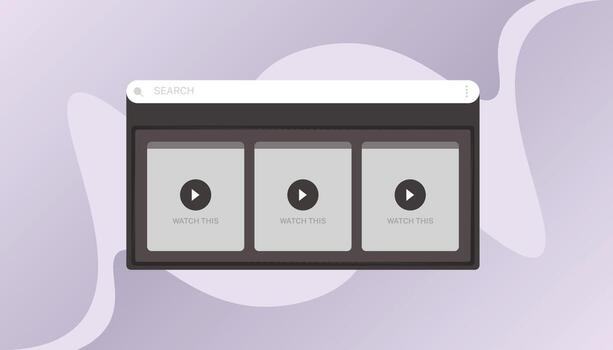 mínimo jugador interfaz con un buscar bar y miniaturas, Perfecto para ui ux diseño. vector