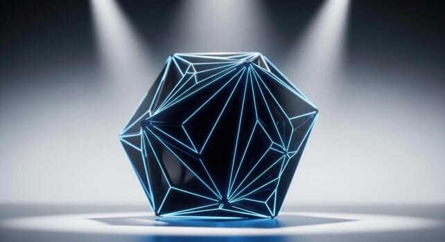 A black and blue object with a geometric design photo