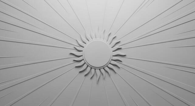 A white wall with a sunburst pattern photo