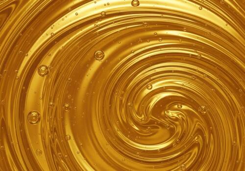 Gold swirl background with water drops photo