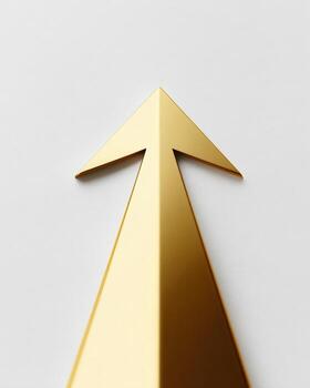 Golden arrow minimal upward growth success with calm focus photo