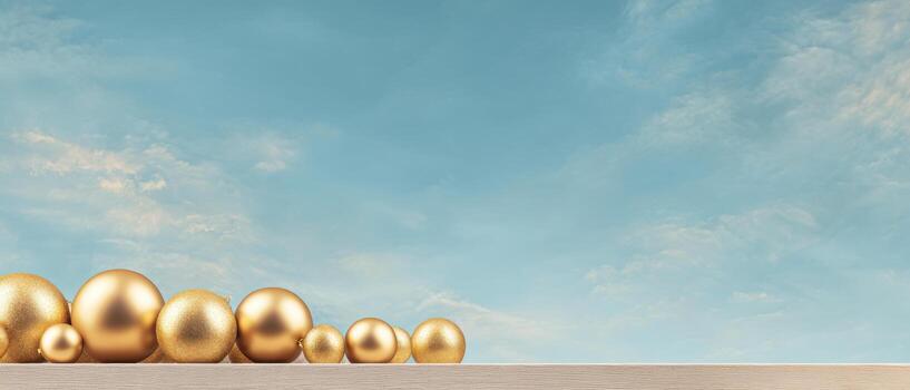 Golden sphere minimalist sky copy space serene composition with calm mood photo