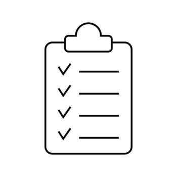 sencillo portapapeles muestra negro cheque marcas y horizontal líneas en blanco antecedentes vector