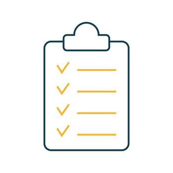 sencillo resumido portapapeles demostración cuatro dorado cheque marcas y líneas en blanco antecedentes vector