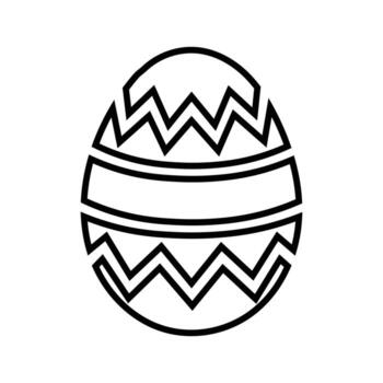 un estilizado Pascua de Resurrección huevo resumido en negro caracteristicas zig zag patrones en blanco antecedentes vector