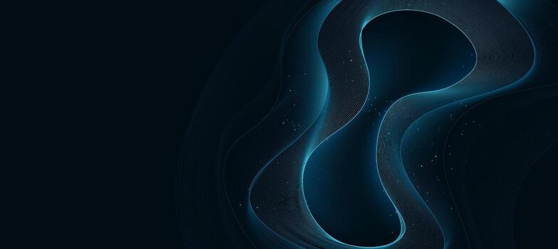 Futuristic digital data wave glowing lines. Data science concept tech banner, corporate business presentation vector