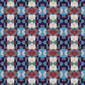 A colorful geometric pattern with blue, red and green squares vector