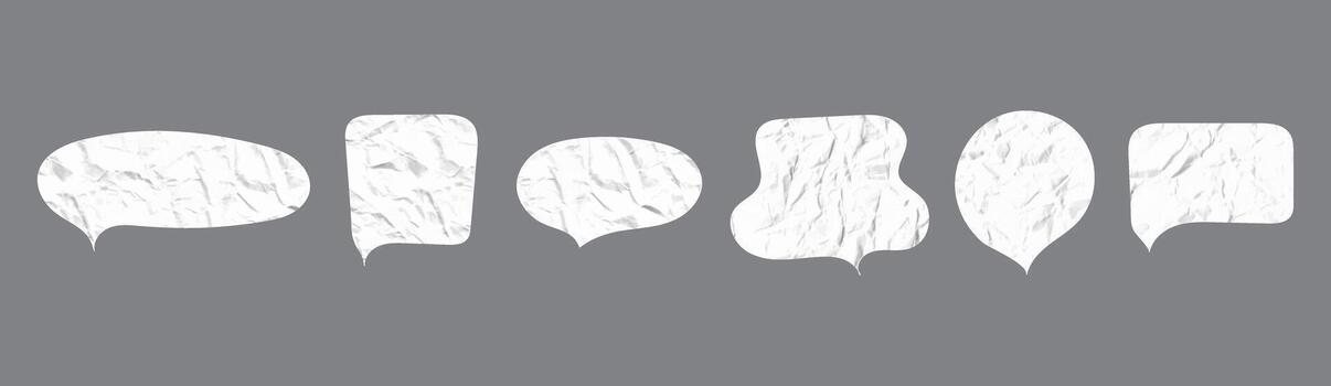 A set of speech bubbles made from crumpled paper. Dialogue bubbles. vector
