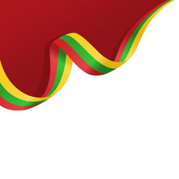 waving lithuania flag ribbon background with copy space for text. national day ornament vector