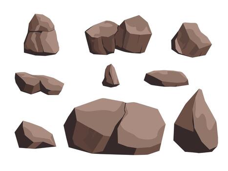 varios piedras y grande piedras con resumen formas vector