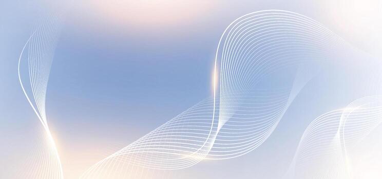 Modern abstract blue and white background with flowing lines. Digital future technology concept vector