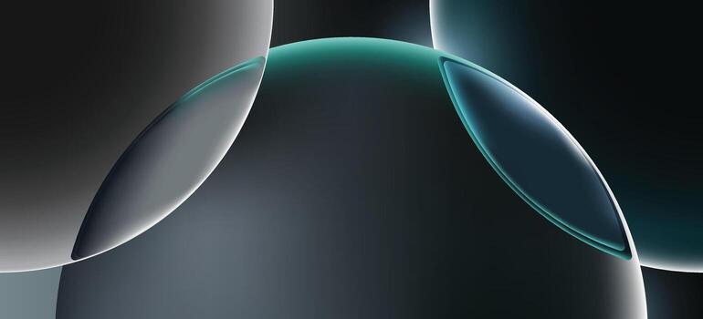 Modern abstract background featuring smooth shapes with vibrant edges in a dark setting vector