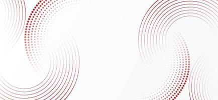 White and Red Abstract Background with Concentric Circles and Dotted Texture vector