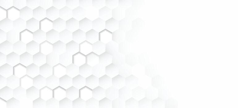 Minimal White Hexagon Abstract Background with 3D Honeycomb Pattern vector