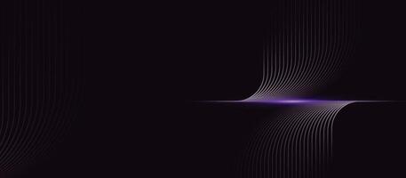 Dark Purple Abstract Background with Symmetrical Curved Lines and Central Glow vector