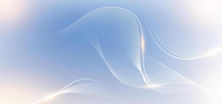 Modern abstract blue and white background with flowing lines. Digital future technology concept. vector