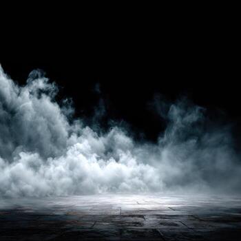 un vacío habitación con fumar viniendo fuera de el piso foto