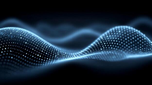 Abstract Wavy Pattern with Glowing Points photo