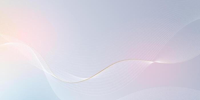 Abstract soft white - gold wave line pattern and texture on light gray gradient background. element smooth line design. Digital technology concept for luxury business template, banner background vector