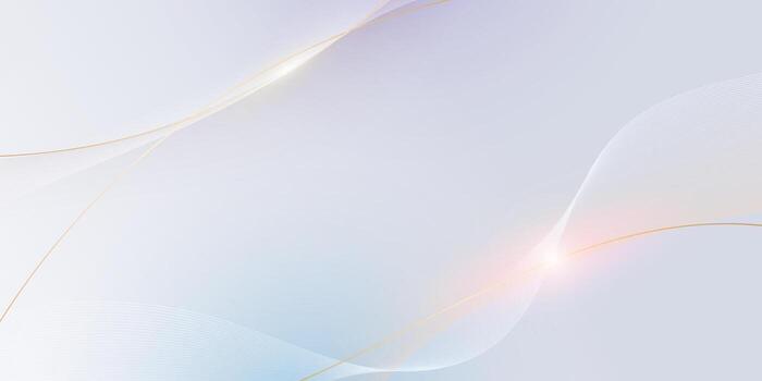Abstract soft white. gold wave lines pattern and texture on light gray gradient background. element smooth line design. Digital technology concept for luxury business, banner background vector