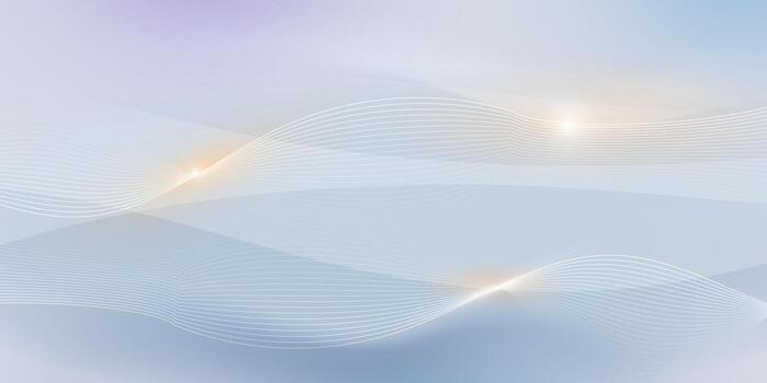 Abstract soft white. Gold wave line pattern and texture on light gray gradient background. element smooth line design. Digital technology concept for luxury business template, banner background vector