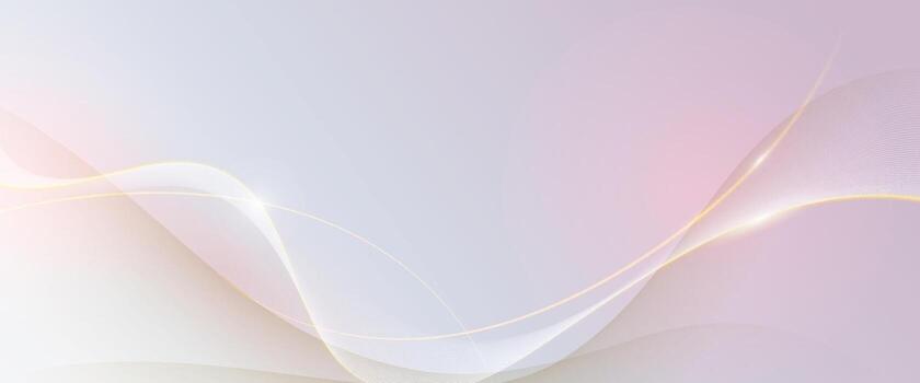 Abstract soft white. gold wave lines pattern and texture on light gray gradient background. element smooth line design. Digital technology concept for luxury business template, banner background vector