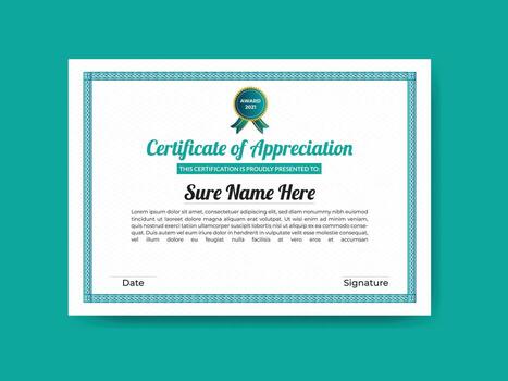 Abstract Horizontal Certificate Template Design with creative shape vector