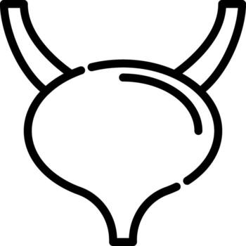 Bladder outline icon simple line drawing icon presents a diagram of the urinary bladder for design. vector