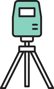 Survey tripod tool icon with green device vector