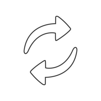 Outline refresh or restart arrow icon isolated flat style design. vector