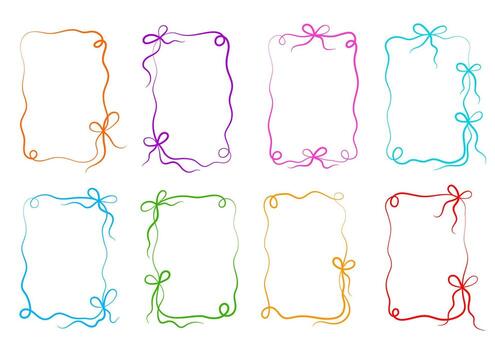 conjunto de resumen cinta marco describir. minimalista mano dibujado marcos con arcos y remolinos vector