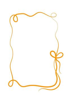 elegante cinta marco describir. minimalista mano dibujado marco con resumen arco y remolinos vector