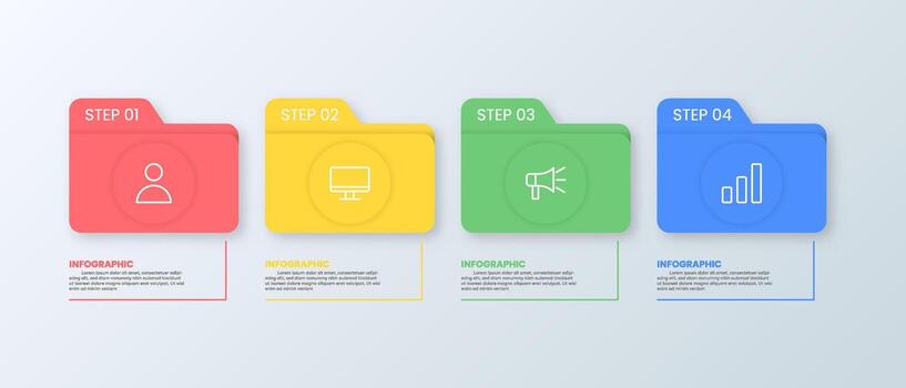 Workflow Infographic Folder Template Design vector