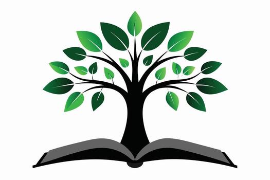Tree of Knowledge Growing From Open Book education vector