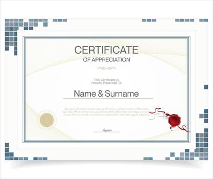 Minimalist certificate of appreciation border template. Certificate or diploma retro design template vector
