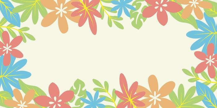 Abstract illustration in simple flat style with copy space for text - background with plants and leaves - backdrop for greeting cards, posters, banners and placards vector