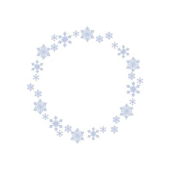 Circular snowflake frame for winter design vector