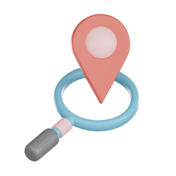 Karta plats 3d ikon för navigering app i mjuk Färg png