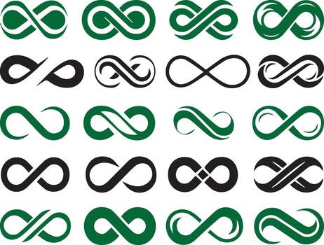 Infinity Loop Icon Set vector
