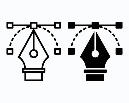 Iconic Graphics Tool Symbolizing Design and Precision Two Styles Graphic Design and Computer Graphics Illustration Inkpen Object vector