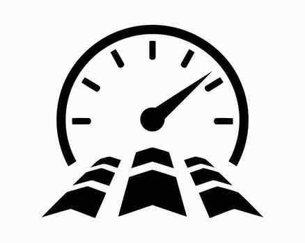 Gauge Above a Roadway Represents High Speed Travel and Peak Performance An Emblem for Performance Based Speed and Technological Prowess in Vehicle Design vector