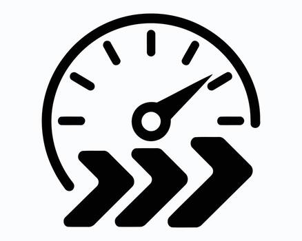 Rapid Progress Depicted by a Speedometer with Arrows, Demonstrating Increased Speed and Efficiency for Optimal Performance and Quick Advancement Forward vector