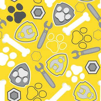 amarillo modelo con herramientas y huesos vector