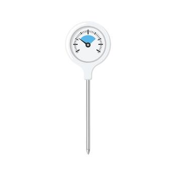 Accurate temperature measurement tool with a long probe and easy-to-read dial, ideal for monitoring soil health in gardening, ensuring optimal cooking temperatures vector