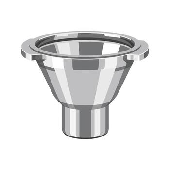 Shiny Metallic Funnel Illustration A Detailed Digital Rendering for Various Applications vector