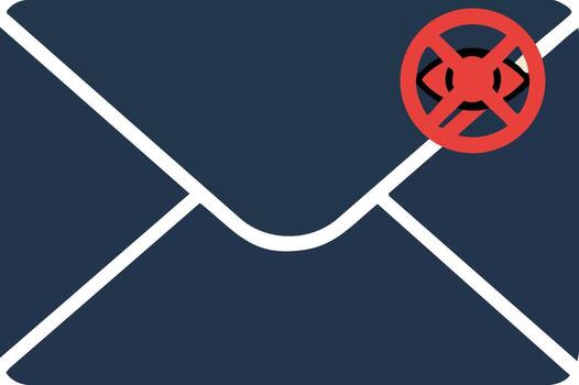 Dark blue envelope with red error notification icon design for email alert and message failure indication vector