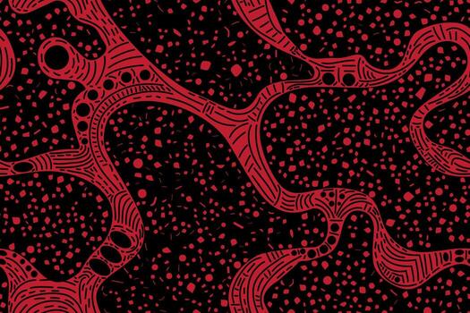 Abstract red pattern on black background vector